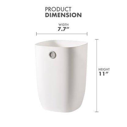Bathroom Trash Can, Plastic Rectangular Garbage Can with Trash Liner Holder for Bedroom, Living Room, Small Indoor Waste Basket, 7L, White - color: ( New Model ) White