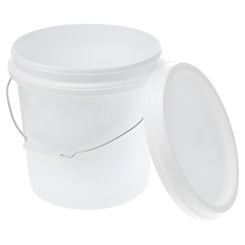 ATERET 2 Gallon White Bucket & Lid - All Purpose Pail with Lids - Food Grade - Made in USA - BPA Free Plastic (18 Pack) - size: 18pk - 2 Gal. w/Lids