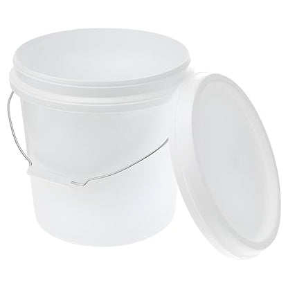 ATERET 2 Gallon White Bucket & Lid - All Purpose Pail with Lids - Food Grade - Made in USA - BPA Free Plastic (18 Pack) - size: 18pk - 2 Gal. w/Lids