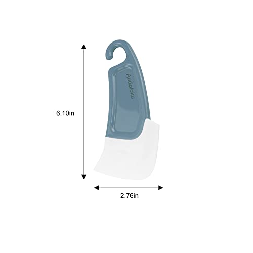 Silicone Pan Scraper Dish Cleaning Spatula Bowl Scraper Dish Scraper Non Stick Kitchen Scraper Pan Rubber Cleaning Spatula Pot Cleaning Tool 2 PCS (Green & Grey)