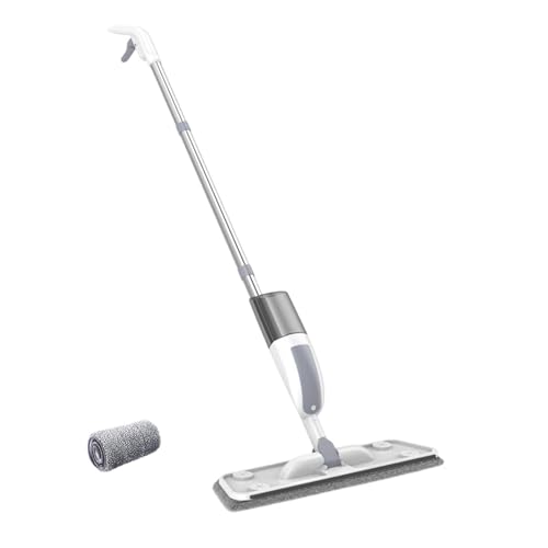 Mop with Sprayer - Dry Wet Duster Washable Pad, Floor Cleaning Kit, Stainless Steel Accessory Case Unit, Technical PP Hardware | for Kitchen Home Tile Laminate Apartment Bathroom 120cm