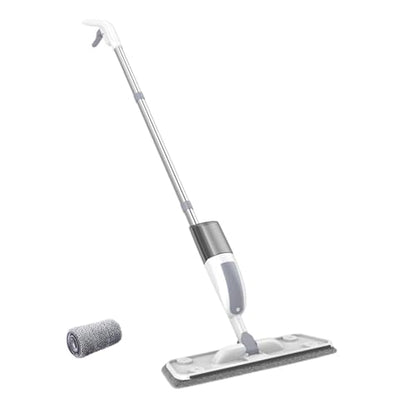 Mop with Sprayer - Dry Wet Duster Washable Pad, Floor Cleaning Kit, Stainless Steel Accessory Case Unit, Technical PP Hardware | for Kitchen Home Tile Laminate Apartment Bathroom 120cm