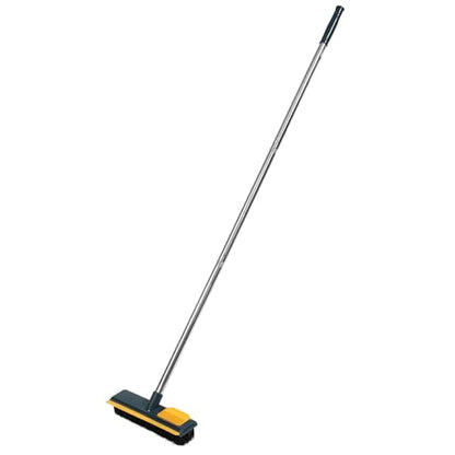 Cabilock Long Handle Cleaning Brush with Stiff Bristles, 108cm Floor Scrub Brush for Bathroom and Tile, Yellow Hard Bristle Shower Scrubber for Deep Corner and Crevice Cleaning
