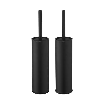 Toilet Brush and Holder,Stainless Steel Toilet Brushes for Bathroom with Holder 2pack - color: Matte Black