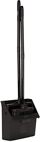 SPARTA Duo-Pan Upright Dust Pan and Broom Set, Essential Cleaning Tools for Home and Commercial Use, 36" Handle, 1 Count, Black - style: Set