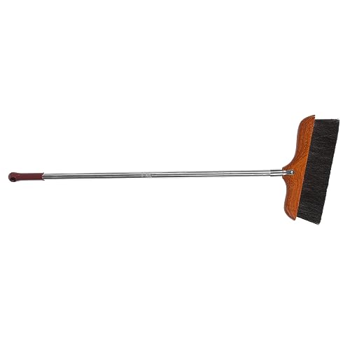 SECFOU Stainless Steel Handle Long Handle Broom Soft Bristle Office Broom Sweeper Dust Remover