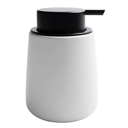Soap Dispenser Ceramic with Easy-to-Press Pump Hand Lotion Liquid Dispenser for Shampoo Bathroom Kitchen 12 oz Blackwhite - color: Liquid-blackwhite