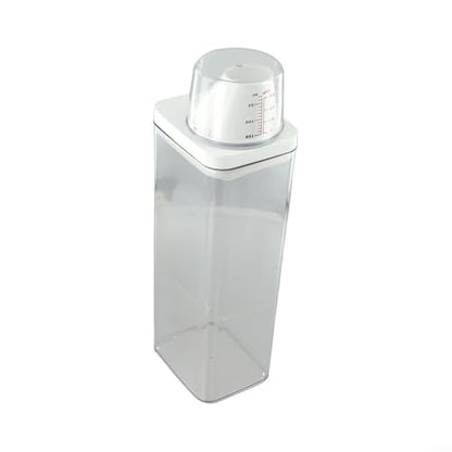 Laundry Detergent Dispenser with Airtight Lid and Measuring Cup, Transparent AS Body, Silicone Seal Moisture-Proof Storage Container for Home Organization(1500ml) - size: 1500ml