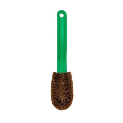 Kamenoko Jump - Japanese Kitchen Scrub Brushes with Handle - Set of 2 - Green - Cleaning Brush for Kitchen, Bath, and Shoes - Made in Japan