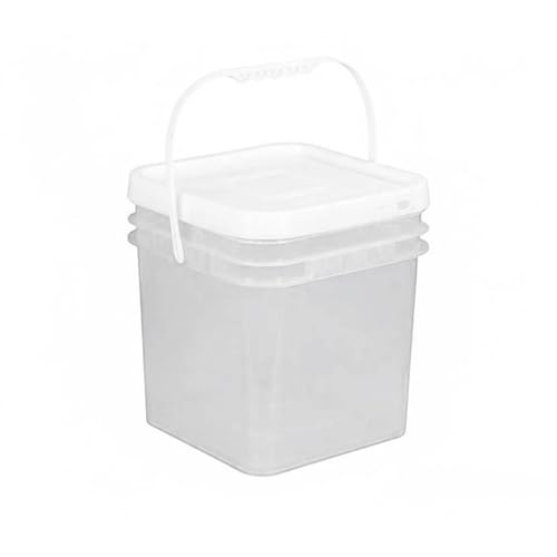 Qianly Square Bucket with Lid Versatile Use Square Bucket with Lid Fall Resistant Stackable Bin for Warehouse, Kitchen, Garage, Clear, 10L - color: Clear, size: 10L