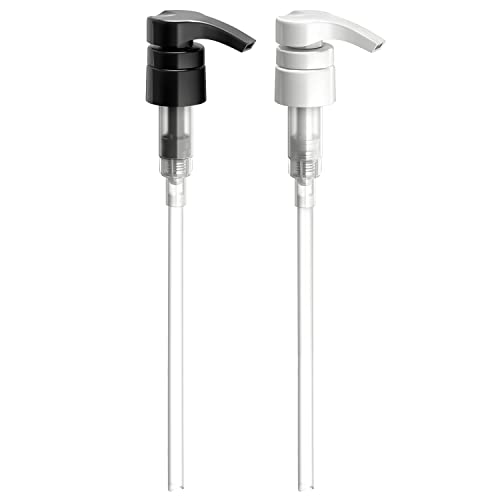 Bar5F 1-Liter Pumps for Shampoo and Conditioner Bottles for 33.8-Ounce Professional Salon Brands (White & Black) - color: White & Black