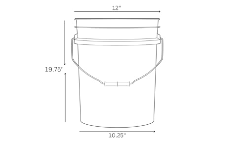 House Naturals Plastic Food Grade Made in USA Bucket with lid, Large 7 Gallon Container Comes with Screw On Lid (1, Yellow with White lid) - color: Yellow With White Lid