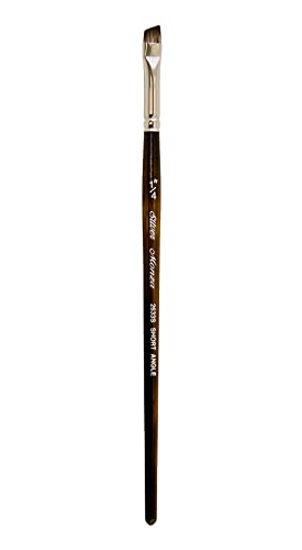 Silver Brush 2633S-014 Monza Short Handle Synthetic Mongoose Brush, Short Angle, 1/4-Inch - size: 1/4-Inch