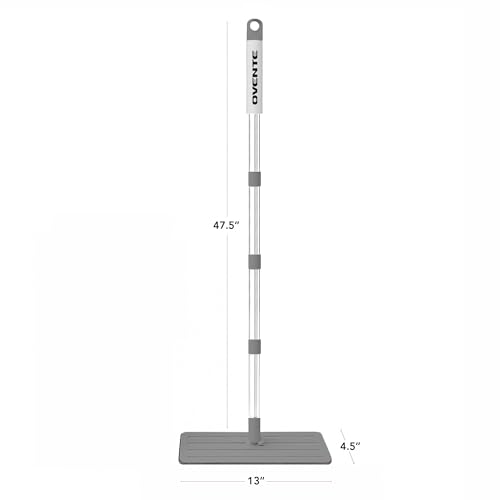 OVENTE Mop and Bucket with Wringer Set, Hands-Free Self-Cleaning Flat Floor Mop with Washable Microfiber Pad, Home Cleaner for Smooth Wall, Hardwood, Tile, Laminate and Glass Windows, Beige MBP32BGG