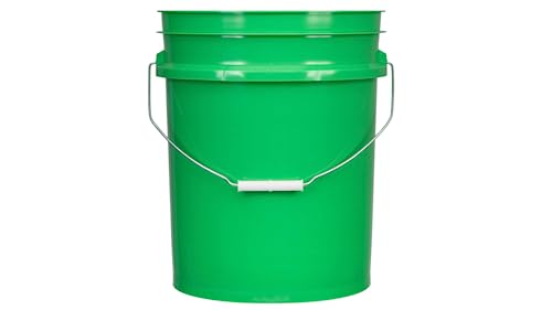House Naturals 5 Gallon Food Grade Plastic Bucket with Air Tight Screw on Lid Made in USA Container (Green Bucket with Green Lid) - color: Green Bucket With Green Lid