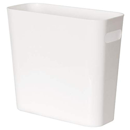 Youngever 1.5 Gallon Slim Trash Can, Plastic Garbage Container Bin, Small Trash Bin with Handles for Home Office, Living Room, Study Room, Kitchen, Bathroom (1 Pack White) - color: White