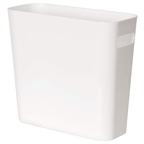 Youngever 1.5 Gallon Slim Trash Can, Plastic Garbage Container Bin, Small Trash Bin with Handles for Home Office, Living Room, Study Room, Kitchen, Bathroom (1 Pack White) - color: White