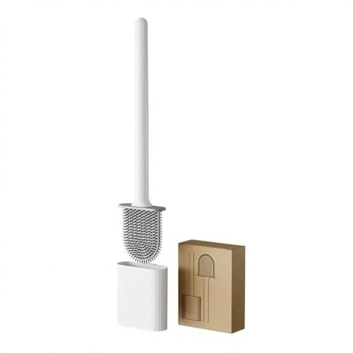 RV Essentials, RV Toilet Brush, Toilet Brush Silicone Won't Damage Toilets, Wall Mounted Toilet Brush White-Anti-Roll, Anti-Drip Design, Suitable for RV Travel Trailers and Campers, Camper Must Haves