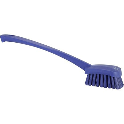 Vikan 2 3/4 in W Scrub Brush, Stiff, 11 51/64 in L Handle, 4 1/2 in L Brush, Purple, Plastic 41868-1 Each - color: Purple