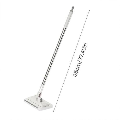 Hands Free Multi Purpose Flat Mop – Clip to Grip,39in Long Zero Touch Mini,for Wall Bathroom Toilet Corners Multi-Surface (1*mop+5*Cloth)