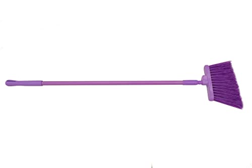 SPARTA 41083EC68 Plastic Color Coded Broom, Unflagged Bristles, Long Broom With Angled Head For Small Debris Cleaning, 56 Inches, Purple - color: Purple