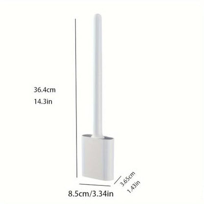 Toilet Brush Leak Proof Soft Bristle Wall Mounted, No Dead Angles Design for Bathroom Cleaning, Family Use, Black - color: Black