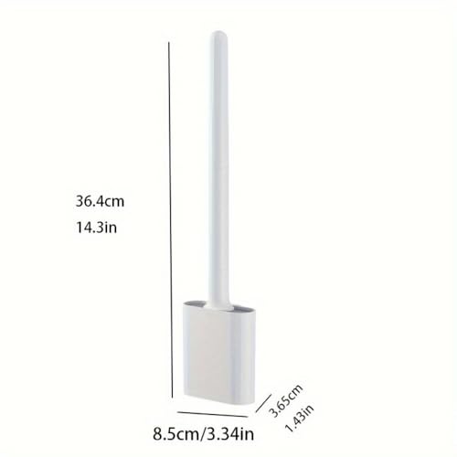 Toilet Brush Leak Proof Soft Bristle Wall Mounted, No Dead Angles Design for Bathroom Cleaning, Family Use, White - color: White