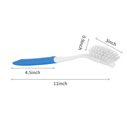 Kitchen Scrub Brush with Handle,2 Pack Kitchen Brush for Cleaning,Dish Scrubber with Stiff Bristles for Sink,Pots,Pans (2, Blue) - color: Blue