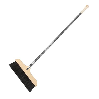 SOLUSTRE Long Handle Handled Broom with Beveled Soft Bristles for Floor Cleaning Indoor and Outdoor Use Comfortable Sweeping for Home Kitchen Garage and Industrial Spaces Reusable Dust