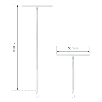 Upgrade Detachable and Retractable Handle,Shower Squeegee for Glass Doors and Tile Door Cleaner Bathroom Squeeze Walls squeegees with 2 Adhesive Hooks (White) - color: White
