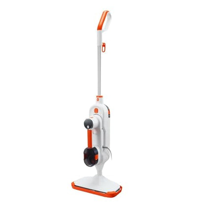 Steam Mop, 8-in-1 Hard Wood Floor Cleaner with 7 Replaceable Brush Heads, for Various Hard Floors, Like Ceramic, Granite, Marble, Linoleum, Natural Floor Mop with 2 pcs Machine Washable Pads
