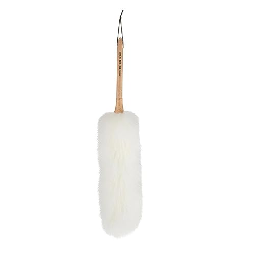 Santa Barbara Design Studio Lambswool Duster with Bamboo Comfort Handle and Leather Hanging Loop, 24" Long, Fights The Dust