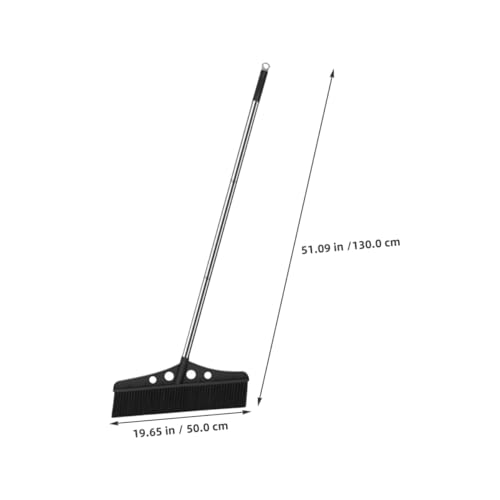 Wide Detachable Garden Broom with Long Handle Stainless Steel Deck Brush for Outdoor Sweeping for Warehouses Patios and Rough Surfaces