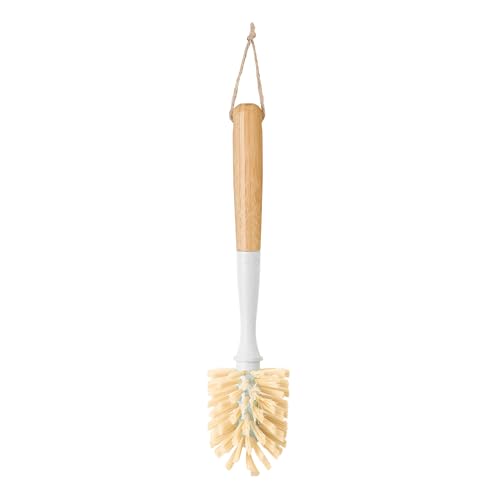 Vigar Zeroline 10.2" Bamboo Bottle Brush With Long Handle - Water Bottle Brush for Glassware, Tumblers, Jars and Vases, Kitchen Dish Scrubber, Wooden Bottle Cleaner, Dish Brush for Sink, Kitchen Brush - size: 10.2-Inches
