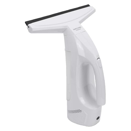 Hancaner Window Vacuum Squeegee, Window Cleaner Tool, Handheld Electric Glass Cleaner 2000Pa Powerful Suction with 11 in Squeegee Blade for Shower Doors Car Windshield (White) - color: White