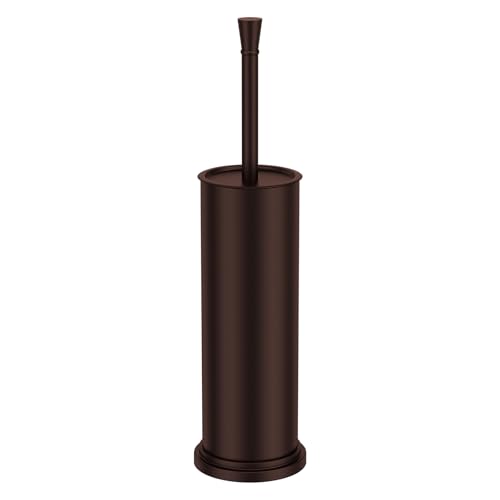 Toilet Brush and Holder Set：304 Stainless Steel Heavy Duty Toilet Bowl Brush，Removable Inner Bowl and Splash Protection，Bathroom Toilet Brush-Dense Bristles for Through Cleaning - color: Bronze