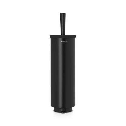 Brabantia Profile Toilet Brush and Holder (Black) Freestanding/Wall-Mounted Toilet Bowl Cleaner with Discreet Case Stand for Bathroom - color: Black, size: Height: 43.0 cm, Width: 11.5 cm, Length: 12.5 cm