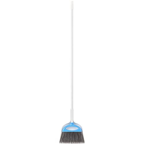 Amazon Basics Dustpan Broom Set with Adjustable Long Handle, Easy to Assemble, Blue and White - size: (Pack of 1)