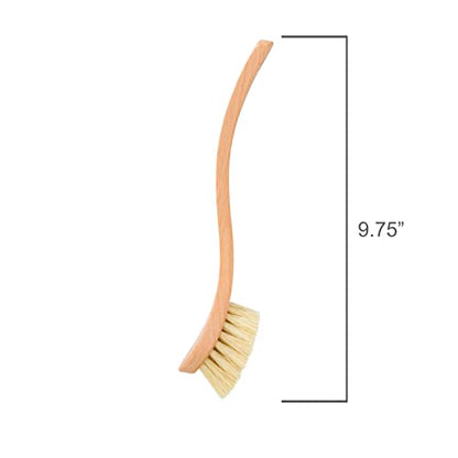 Redecker Dish Brush, Tampico Fiber, Curved Handle – Precision Head for Everyday Cleaning, Made in Germany - size: Single Unit, 9-1/4-Inches
