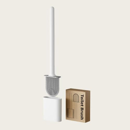 Toilet Brush Leak Proof Soft Bristle Wall Mounted, No Dead Angles Design for Bathroom Cleaning, Family Use, White - color: White