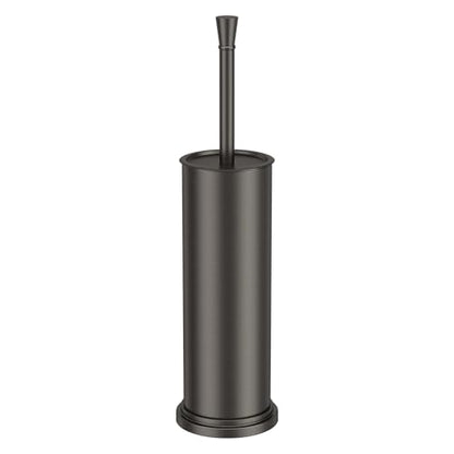 Toilet Brush and Holder Set：304 Stainless Steel Heavy Duty Toilet Bowl Brush，Removable Inner Bowl and Splash Protection，Bathroom Toilet Brush-Dense Bristles for Through Cleaning - color: Pewter