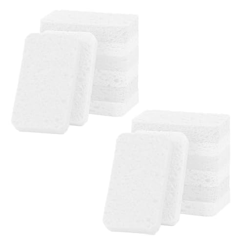 12 - Pack Non-Scratch Scrub Sponges - Sponges for Dishes and Washing Dishes, Cleaning Sponges for Kitchen Home Bathroom Cars, Funny Cut-Outs DIY for Kids (White) - color: White, size: 12 - Pack