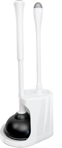 CELOX Toilet Brush and Plunger Set, Toilet Bowl Brush and Holder, Toilet Brush and Holder Set, Bright-White - color: Bright-white