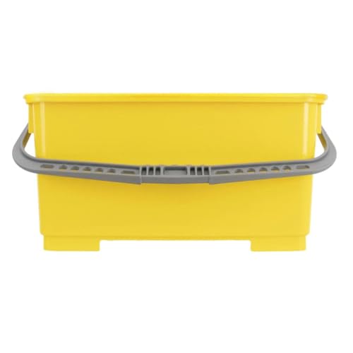 Pulex 6 Gallon Durable Lightweight Mop Bucket with Squeegee Carrying Clips and Ergonomic Handle for Floor and Window Cleaning - Yellow - color: Yellow