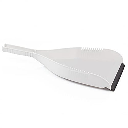 Superio Clip-On Dustpan - Heavy Duty Plastic, Easy Grip Clip-On Dust Pan with Rubber Edge, Detailed Sweeping Debris, Fits Standard Brooms Home & Commercial Dusting & Cleaning Tool, Grey - color: White, size: 1-pack