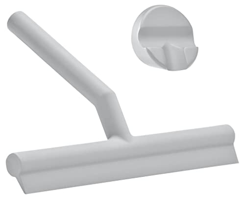 Zone Denmark Effortless Elegance Glass Wiper with Magnetic Holder for Stylish and Convenient Bathroom Maintenance Soft Grey, 6.7"x 8.3"inches - color: Soft Gray, size: 6.7"x 8.3"inches
