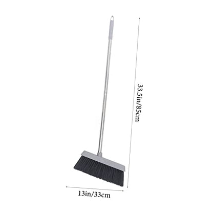 Broom Dustpan Set for Home Kitchen and Outdoor Use 33.5 Long Handled Broom & Heavy Duty Metal Dustpan Upright Design for Easy Cleaning