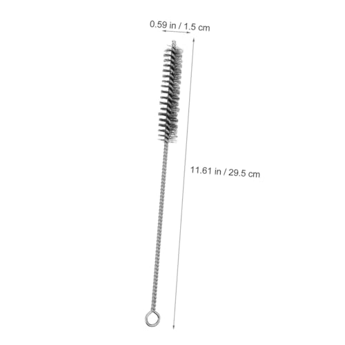 FOMIYES 10Pcs Stainless Steel Wire Tube Cleaning Brushes Heavy Duty Rust Remover with Long Handle for Sewer Drain Pipe Cleaning and Rust Removal Tools