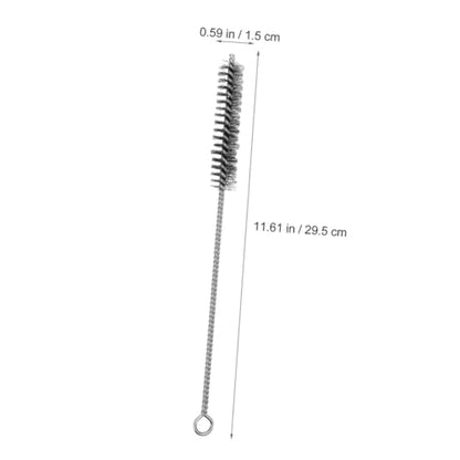 FOMIYES 10Pcs Stainless Steel Wire Tube Cleaning Brushes Heavy Duty Rust Remover with Long Handle for Sewer Drain Pipe Cleaning and Rust Removal Tools