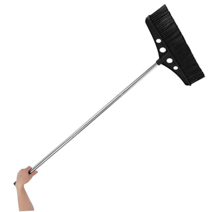 FOMIYES Wide Detachable Broom with Handle for Outdoor Sweeping Stainless Steel Deck Scrub Brush for Concrete Brick and Gardens Patios and